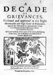 'A Decade of Grievances', Alexander Leighton's pamphlet assaulting the institution of episcopacy, 1641 (woodcut) (b/w photo) | Obraz na stenu