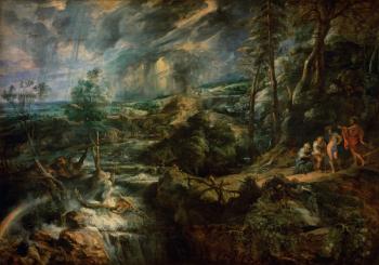 Landscape with Philemon and Baucis c.1625 (oil on panel) | Obraz na stenu