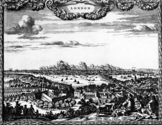 Broadside of the Great Fire of London, 1666 (engraving) | Obraz na stenu