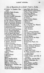 List of Requisites for a Lady's Outfit to India, from 'Forbes's East India and Colonial Guide', published 1841 (printed paper) | Obraz na stenu