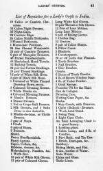 List of Requisites for a Lady's Outfit to India, from 'Forbes's East India and Colonial Guide', published 1841 (printed paper) | Obraz na stenu