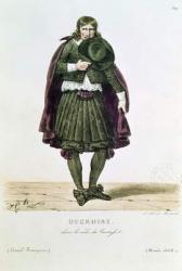 Ducroisy in the title role of Tartuffe in 1668, from 'Costumes de Theatre de 1600 a 1820' by L. Lecomte, engraved by Francois Seraphin Delpech (1778-1825) (colour litho) | Obraz na stenu