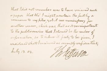Handwriting and signature of Thomas Jefferson, 1803 (pen & ink on paper) | Obraz na stenu