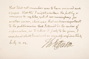 Handwriting and signature of Thomas Jefferson, 1803 (pen & ink on paper) | Obraz na stenu