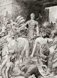 Psamtik I of Egypt entering the city Azotus or Ashdod, from Hutchinson's History of the Nations, pub.1915 | Obraz na stenu