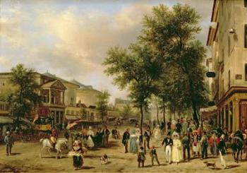 View of Boulevard Montmartre, Paris, 1830 (oil on canvas) | Obraz na stenu