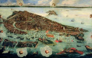 Bird's Eye View of Venice (oil on canvas) | Obraz na stenu