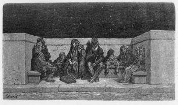Asleep under the Stars, illustration from 'London, a Pilgrimage', 1872 (engraving) | Obraz na stenu