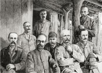 Mackay's missionary station at Usambiro, 1890 (wood engraving) | Obraz na stenu