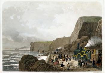 South Devon Railway: Landslip near the Parson and Clerk Rock, Dec. 29th 1852 (colour litho) | Obraz na stenu