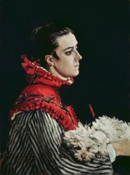 Camille Monet (1847-79) in a Red Cape, 1866 (oil on canvas) | Obraz na stenu