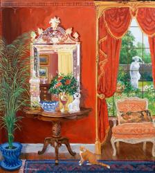 Red Hallway (Victorian Style) (oil no board) | Obraz na stenu