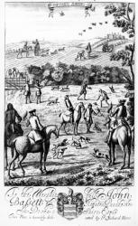 Partridge Hawking, from 'The Gentleman's Recreation' published by Richard Blome, 1686 (engraving) | Obraz na stenu