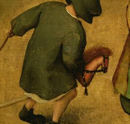 Children's Games, detail of bottom section showing a child and a hobby-horse, 1560 (oil on panel) (detail of 68945) | Obraz na stenu