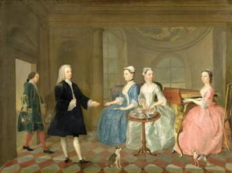 A Family Being Served with Tea, c.1740-45 (oil on canvas) | Obraz na stenu