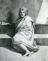 Raphael in a Cloak, c.1520 (engraving) | Obraz na stenu