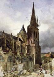 Restoring the Abbey Church of St. Denis in 1833 (oil on canvas) | Obraz na stenu