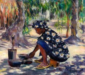 Woman Cooking, 2004 (oil on canvas) | Obraz na stenu