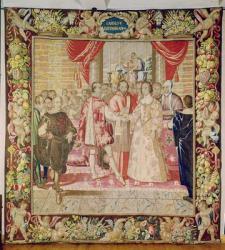 The Tapestry of Charles V depicting the marriage of Charles V to Isabella of Portugal in 1526, Bruges, c.1630-40 (tapestry) | Obraz na stenu