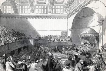 The State Trial in Dublin (engraving) (b&w photo) | Obraz na stenu