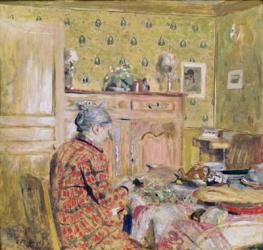 The Artist's Mother Taking Breakfast, 1899-1904 (oil on card) | Obraz na stenu