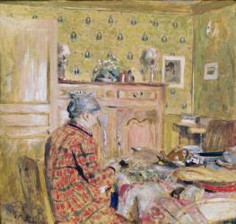 The Artist's Mother Taking Breakfast, 1899-1904 (oil on card) | Obraz na stenu