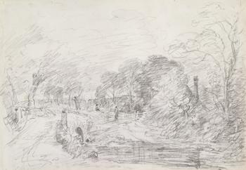 A Bridge near Salisbury Court, c.1829 (graphite on paper) | Obraz na stenu