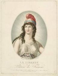Liberty, Patron of the French, engraved by Ruotte (coloured engraving) | Obraz na stenu
