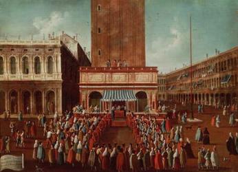 Public Lottery at the Loggetta, the Piazza San Marco, Venice (oil on canvas) | Obraz na stenu