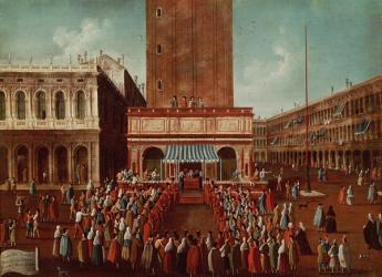 Public Lottery at the Loggetta, the Piazza San Marco, Venice (oil on canvas) | Obraz na stenu