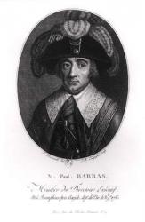 Paul Francois Jean Nicolas (1755-1829) Vicomte de Barras (engraving) (b/w photo) | Obraz na stenu