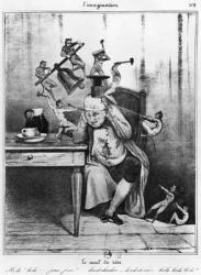 The headache, from the series 'L'Imagination', c.1830 (litho) (b/w photo) | Obraz na stenu