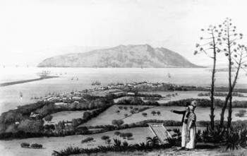 Kingston and Port Royal, from 'A Picturesque Tour of the Island of Jamaica', engraved by Thomas Sutherland (lithograph) (b/w photo) | Obraz na stenu