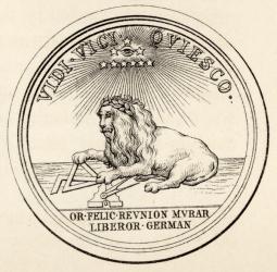 Masonic seal, from 'The History of Freemasonry, volume III', published by Thomas C. Jack, London, 1883 (litho) | Obraz na stenu