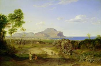 View over Palermo, 1828 (oil on canvas) | Obraz na stenu