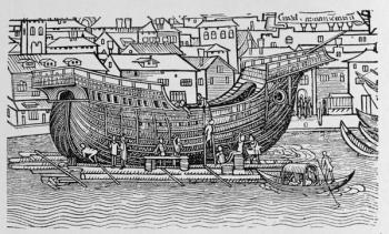 Building a Ship, from 'The Narrative and Critical History of America', edited by Justin Winsor, London 1886 (woodcut) | Obraz na stenu