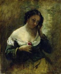 The Girl With The Rose, c.1865 (oil on canvas) | Obraz na stenu
