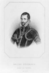 Walter Devereux (1541-76) 1st Earl of Essex, 2nd Viscount Hereford (engraving) (b/w photo) | Obraz na stenu
