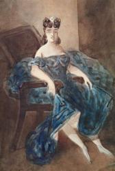 Woman Seated in an Armchair (w/c on paper) | Obraz na stenu