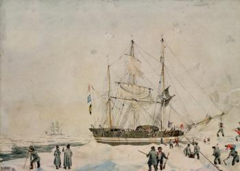 Walking in the Pack, Ross Expedition, 1842 | Obraz na stenu