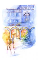 West Elm at Christmas, 2016, (watercolor) | Obraz na stenu