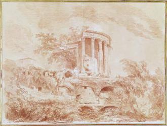 Temple of the Sybil at Tivoli (red chalk on paper) | Obraz na stenu