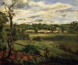 View of Highgate from Hampstead Heath, c.1834 (oil on cardboard) | Obraz na stenu