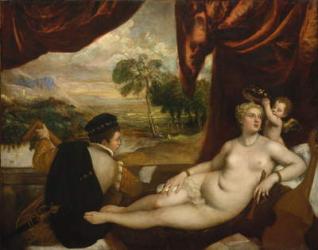 Venus and the Lute Player, c.1565-70 (oil on canvas) | Obraz na stenu