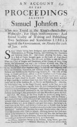 An Account of the Proceedings against Samuel Johnson, 1686 (print) | Obraz na stenu