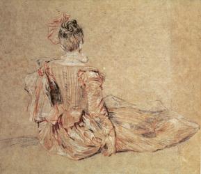 Study of a woman seen from the back, 1716-18 (chalk on paper) | Obraz na stenu