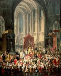 The Coronation of Joseph II (1741-90) as Emperor of Germany in Frankfurt Cathedral, 1764 (for detail see 67403) | Obraz na stenu