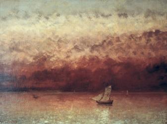 Lake Leman with Setting Sun, c.1876 (oil on canvas) | Obraz na stenu