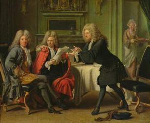 Bodin, the King's Doctor, in the Company of Dufresny and Crebillon at the House in Auteuil (oil on canvas) | Obraz na stenu