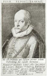 Portrait of Roland de Lassus (1532-94) 1593-94 (engraving) (b/w photo) | Obraz na stenu